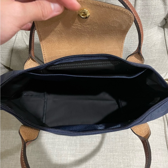 Longchamp Le pliage small tote bag in marine navy blue - Picture 7 of 12